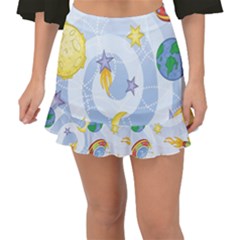 Science Fiction Outer Space Fishtail Mini Chiffon Skirt by Salman4z