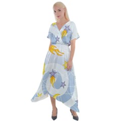 Science Fiction Outer Space Cross Front Sharkbite Hem Maxi Dress by Salman4z