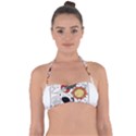 Astronaut Drawing Planet Halter Bandeau Bikini Top View1