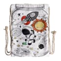 Astronaut Drawing Planet Drawstring Bag (Large) View1