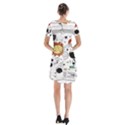 Astronaut Drawing Planet Short Sleeve V-neck Flare Dress View2