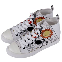 Astronaut Drawing Planet Women s Mid-top Canvas Sneakers by Salman4z