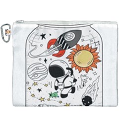 Astronaut Drawing Planet Canvas Cosmetic Bag (xxxl) by Salman4z