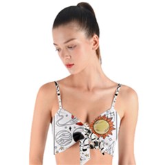 Astronaut Drawing Planet Woven Tie Front Bralet by Salman4z