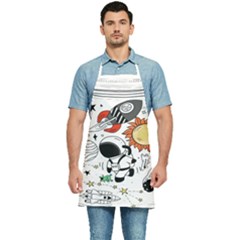 Astronaut Drawing Planet Kitchen Apron by Salman4z