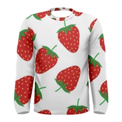 Seamless Pattern Fresh Strawberry Men s Long Sleeve Tee by Salman4z