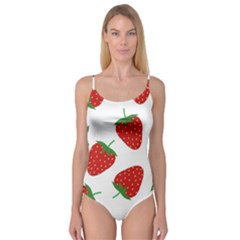 Seamless Pattern Fresh Strawberry Camisole Leotard  by Salman4z