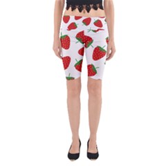 Seamless Pattern Fresh Strawberry Yoga Cropped Leggings by Salman4z