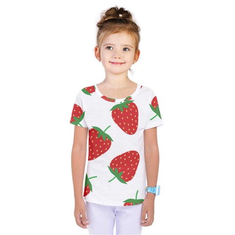 Seamless Pattern Fresh Strawberry Kids  One Piece Tee by Salman4z