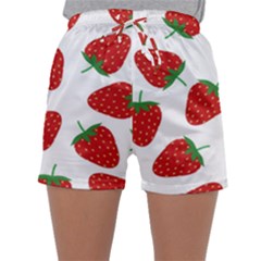 Seamless Pattern Fresh Strawberry Sleepwear Shorts by Salman4z