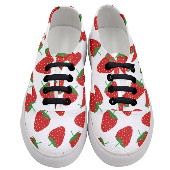 Seamless Pattern Fresh Strawberry Women s Classic Low Top Sneakers