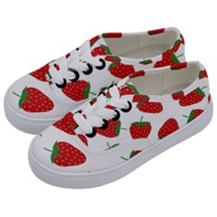 Seamless Pattern Fresh Strawberry Kids  Classic Low Top Sneakers by Salman4z