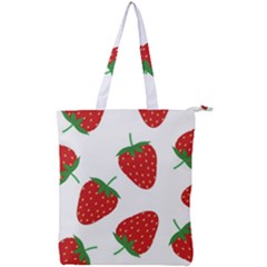 Seamless Pattern Fresh Strawberry Double Zip Up Tote Bag by Salman4z