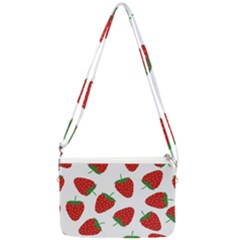 Seamless Pattern Fresh Strawberry Double Gusset Crossbody Bag by Salman4z