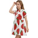 Seamless Pattern Fresh Strawberry Kids  Bow Tie Puff Sleeve Dress View3