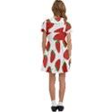 Seamless Pattern Fresh Strawberry Kids  Bow Tie Puff Sleeve Dress View4