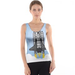 Rocket Shuttle Spaceship Science Tank Top by Salman4z