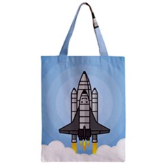 Rocket Shuttle Spaceship Science Zipper Classic Tote Bag by Salman4z