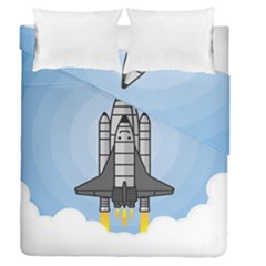 Rocket Shuttle Spaceship Science Duvet Cover Double Side (queen Size) by Salman4z