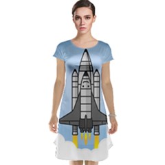 Rocket Shuttle Spaceship Science Cap Sleeve Nightdress by Salman4z