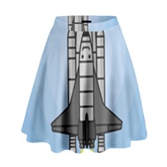 Rocket Shuttle Spaceship Science High Waist Skirt by Salman4z