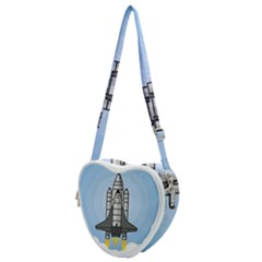 Rocket Shuttle Spaceship Science Heart Shoulder Bag by Salman4z