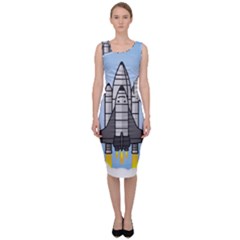 Rocket Shuttle Spaceship Science Sleeveless Pencil Dress by Salman4z