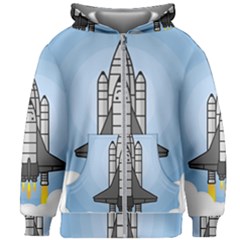 Rocket Shuttle Spaceship Science Kids  Zipper Hoodie Without Drawstring by Salman4z