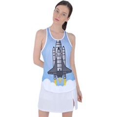 Rocket Shuttle Spaceship Science Racer Back Mesh Tank Top by Salman4z