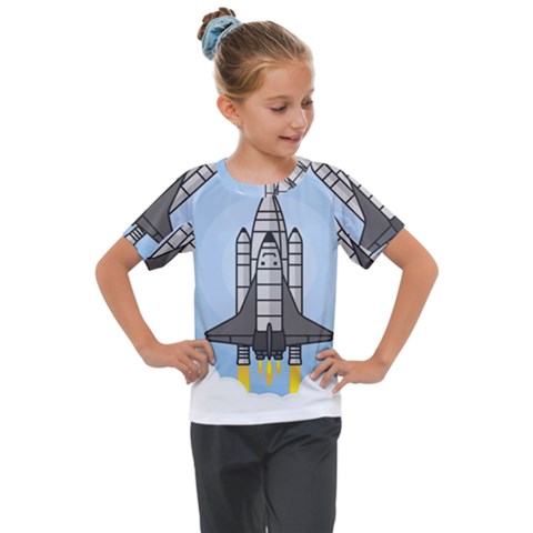 Rocket Shuttle Spaceship Science Kids  Mesh Piece Tee by Salman4z