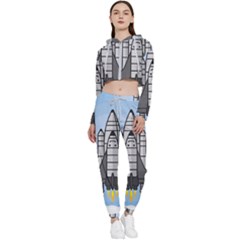 Rocket Shuttle Spaceship Science Cropped Zip Up Lounge Set by Salman4z