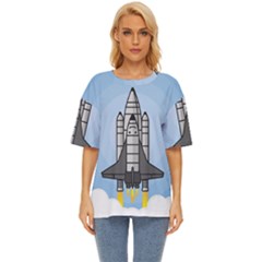 Rocket Shuttle Spaceship Science Oversized Basic Tee by Salman4z