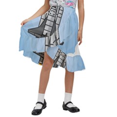 Rocket Shuttle Spaceship Science Kids  Ruffle Flared Wrap Midi Skirt by Salman4z