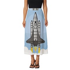 Rocket Shuttle Spaceship Science Classic Midi Chiffon Skirt by Salman4z