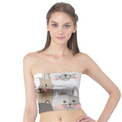 Cute Cats Seamless Pattern Tube Top by Salman4z