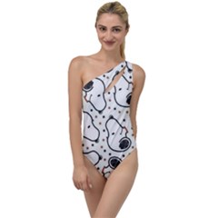 Dog Pattern To One Side Swimsuit by Salman4z