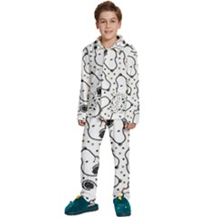 Dog Pattern Kids  Long Sleeve Velvet Pajamas Set by Salman4z