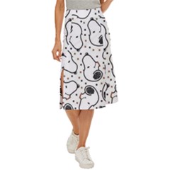 Dog Pattern Midi Panel Skirt by Salman4z