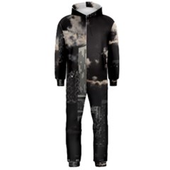 City Night Moon Skyline Skyscraper Hooded Jumpsuit (men) by Salman4z