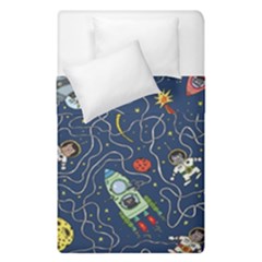 Cat Cosmos Cosmonaut Rocket Duvet Cover Double Side (single Size) by Salman4z