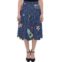 Cat Cosmos Cosmonaut Rocket Classic Midi Skirt View1