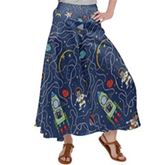 Cat Cosmos Cosmonaut Rocket Women s Satin Palazzo Pants by Salman4z