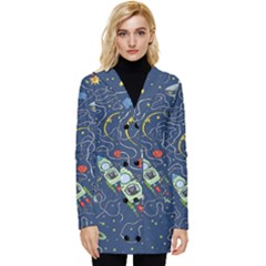 Cat Cosmos Cosmonaut Rocket Button Up Hooded Coat  by Salman4z