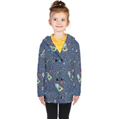 Cat Cosmos Cosmonaut Rocket Kids  Double Breasted Button Coat by Salman4z