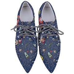 Cat Cosmos Cosmonaut Rocket Pointed Oxford Shoes by Salman4z