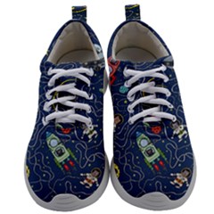 Cat Cosmos Cosmonaut Rocket Mens Athletic Shoes by Salman4z