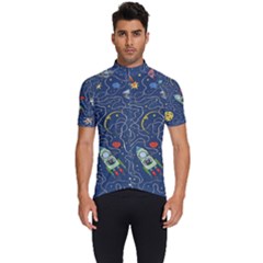 Cat Cosmos Cosmonaut Rocket Men s Short Sleeve Cycling Jersey by Salman4z