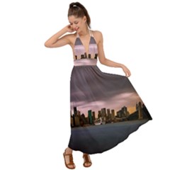 Sydney Australia Travel Oceania Backless Maxi Beach Dress by Salman4z