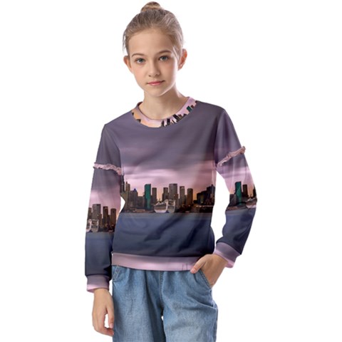 Sydney Australia Travel Oceania Kids  Long Sleeve Tee With Frill  by Salman4z