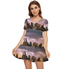 Sydney Australia Travel Oceania Tiered Short Sleeve Babydoll Dress by Salman4z